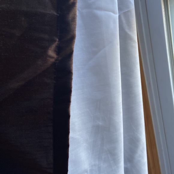 Peri Home works Collection Pinched Pleated Brown Faux Silk Curtains Drapes 24x84 - Picture 6 of 7